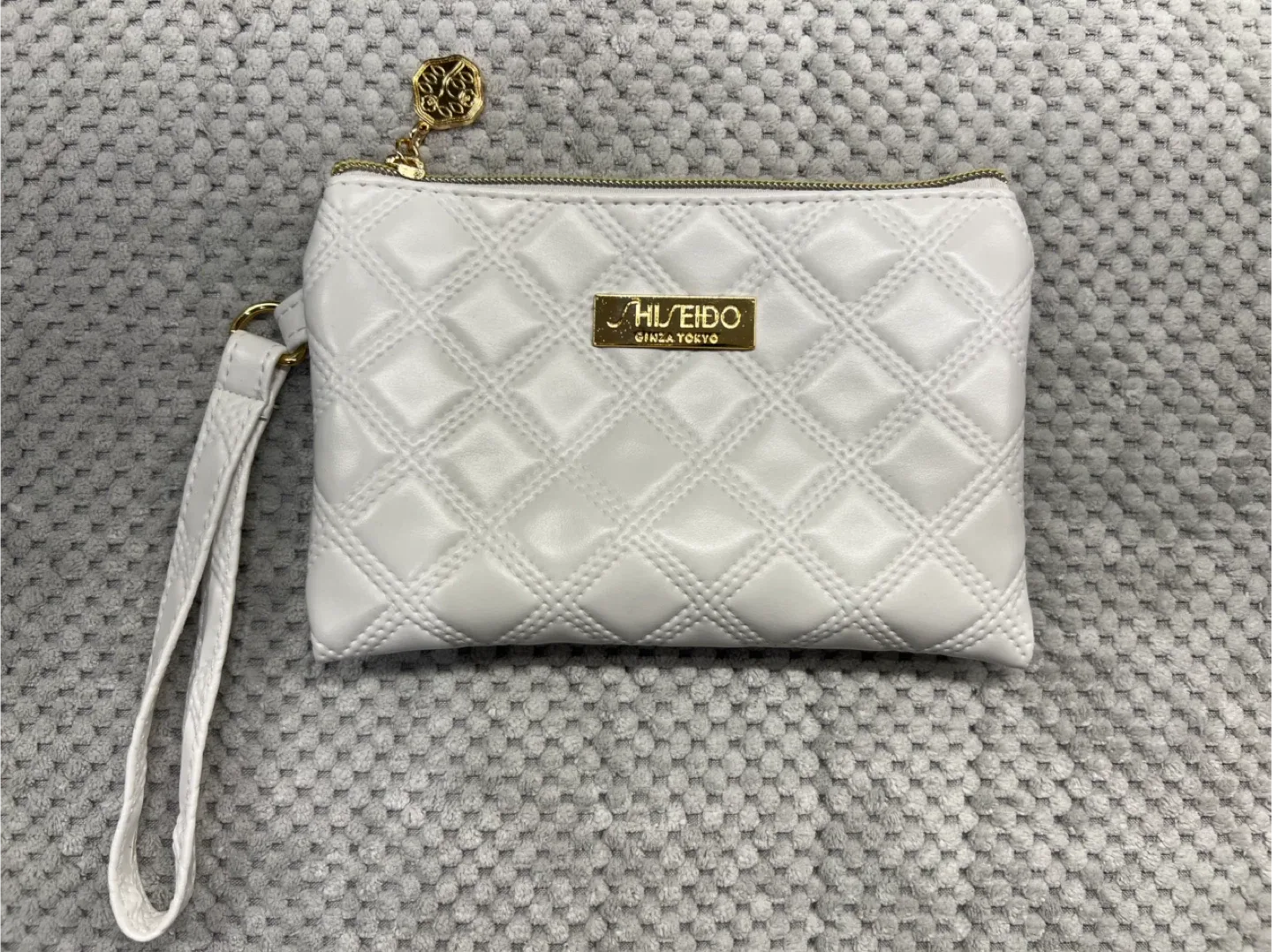 Shiseido White Quilted Pouch thumbnail