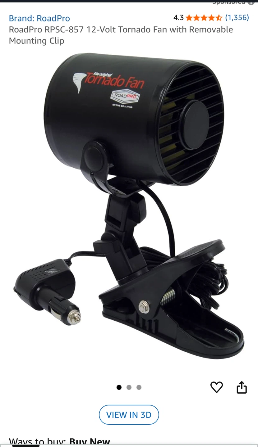 RoadPro RPSC-857 12-Volt Tornado Fan - photo 4