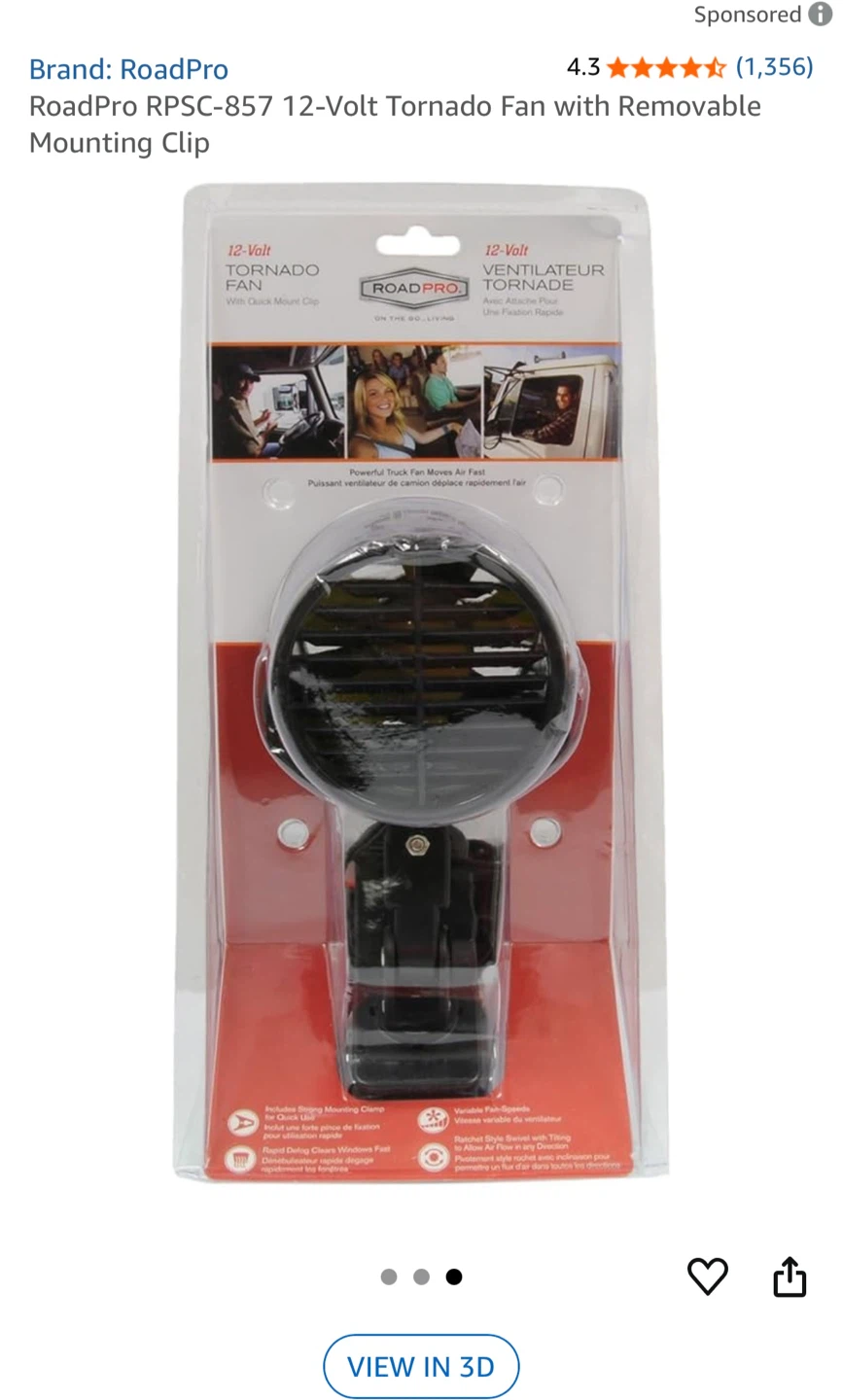 RoadPro RPSC-857 12-Volt Tornado Fan - photo 5