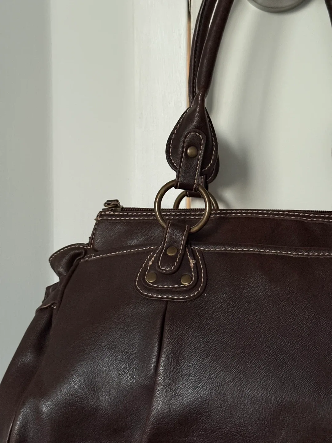 Brown Leather like Handbag image indicator(2)