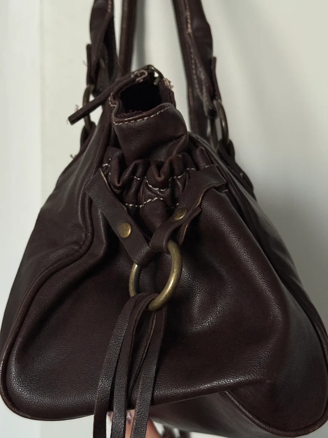 Brown Leather like Handbag image indicator(3)