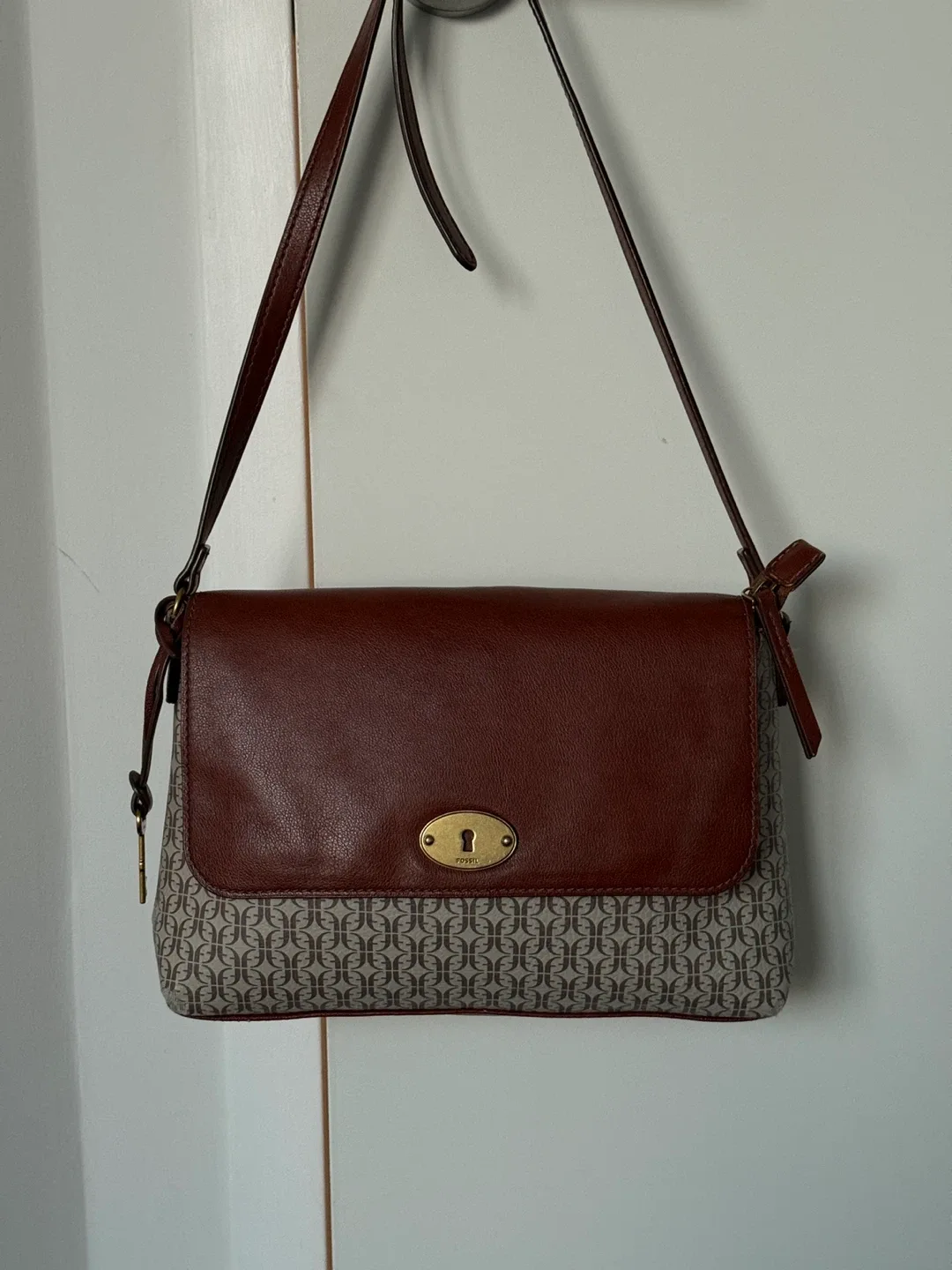 Fossil Brown Leather Crossbody Bag
