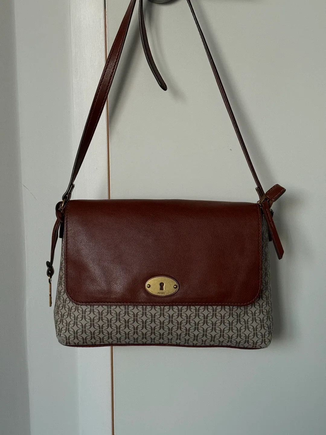 Fossil Brown Leather Crossbody Bag image indicator(5)