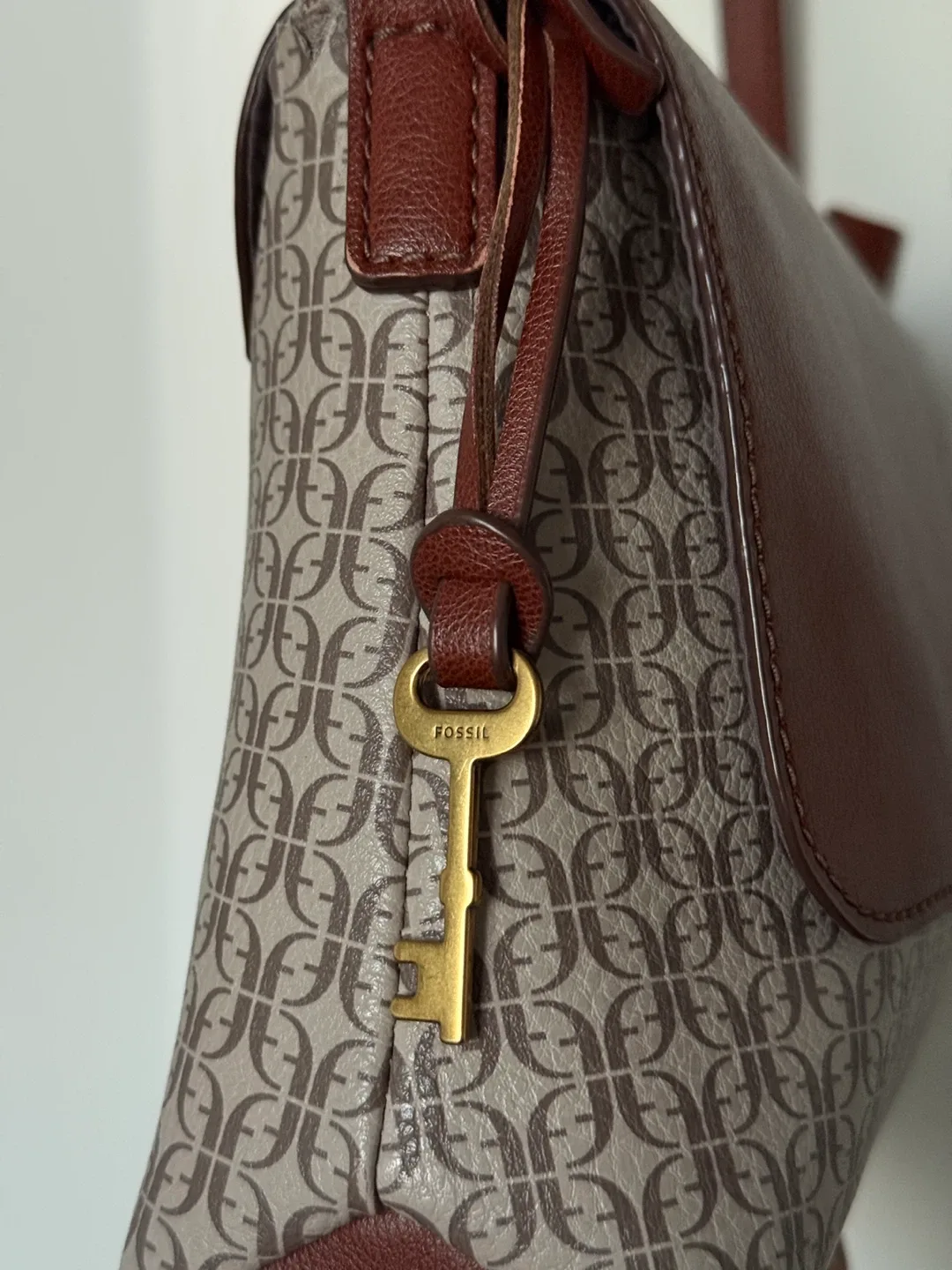 Fossil Brown Leather Crossbody Bag image indicator(3)