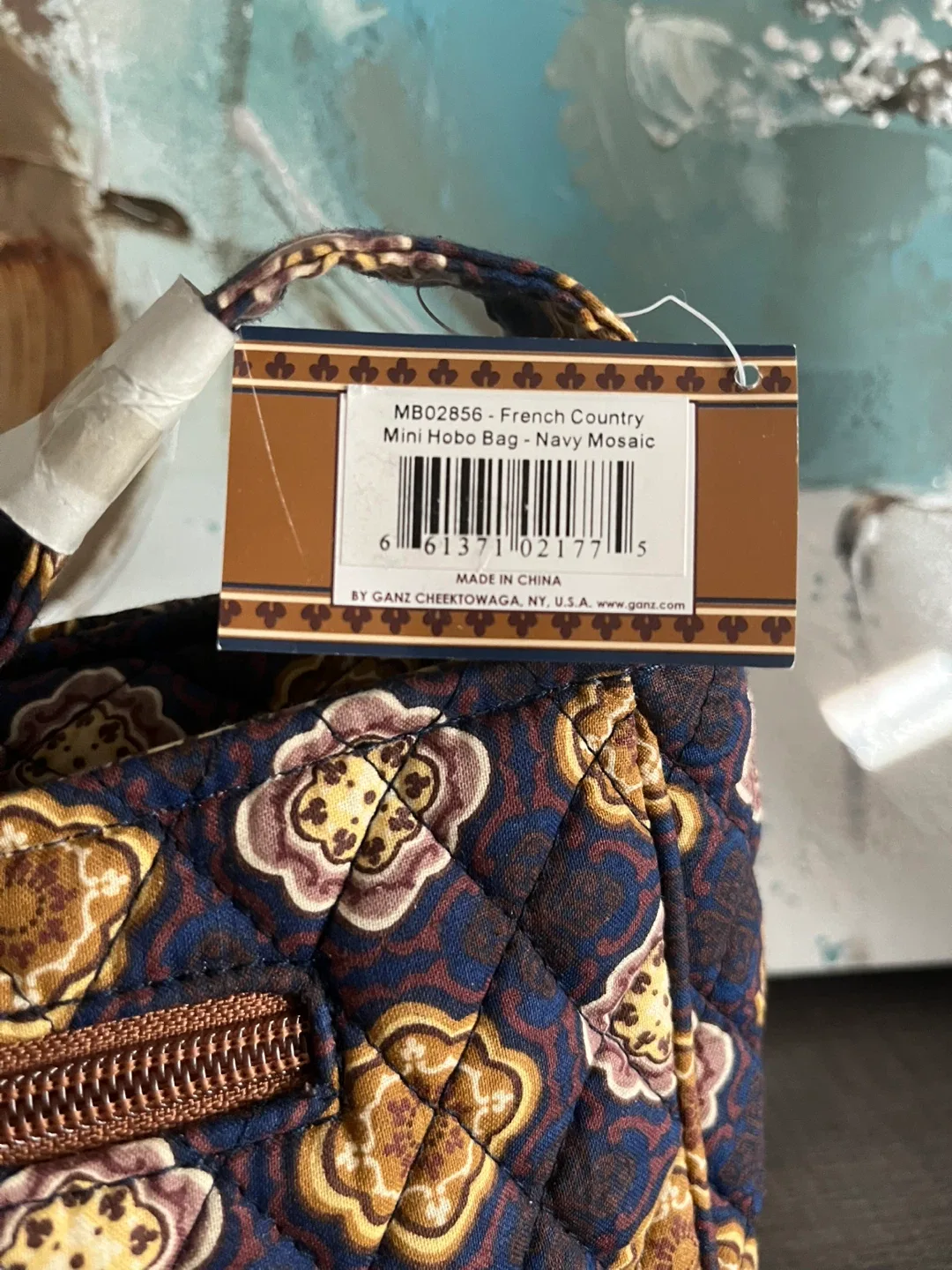 MAGGIB Brand New French Country Mini Hobo Bag - Navy Mosaic image indicator(4)