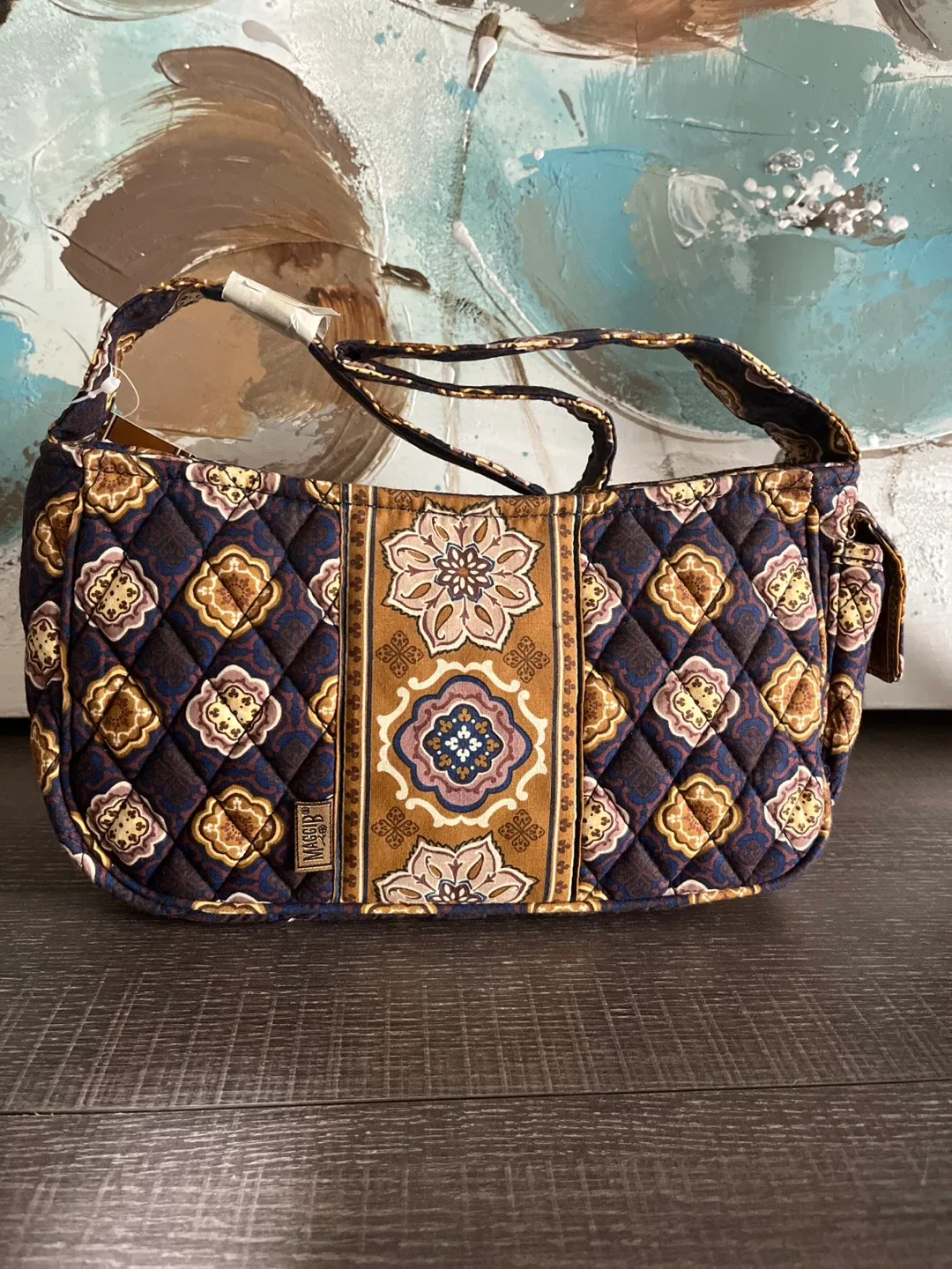 MAGGIB Brand New French Country Mini Hobo Bag - Navy Mosaic image indicator(2)