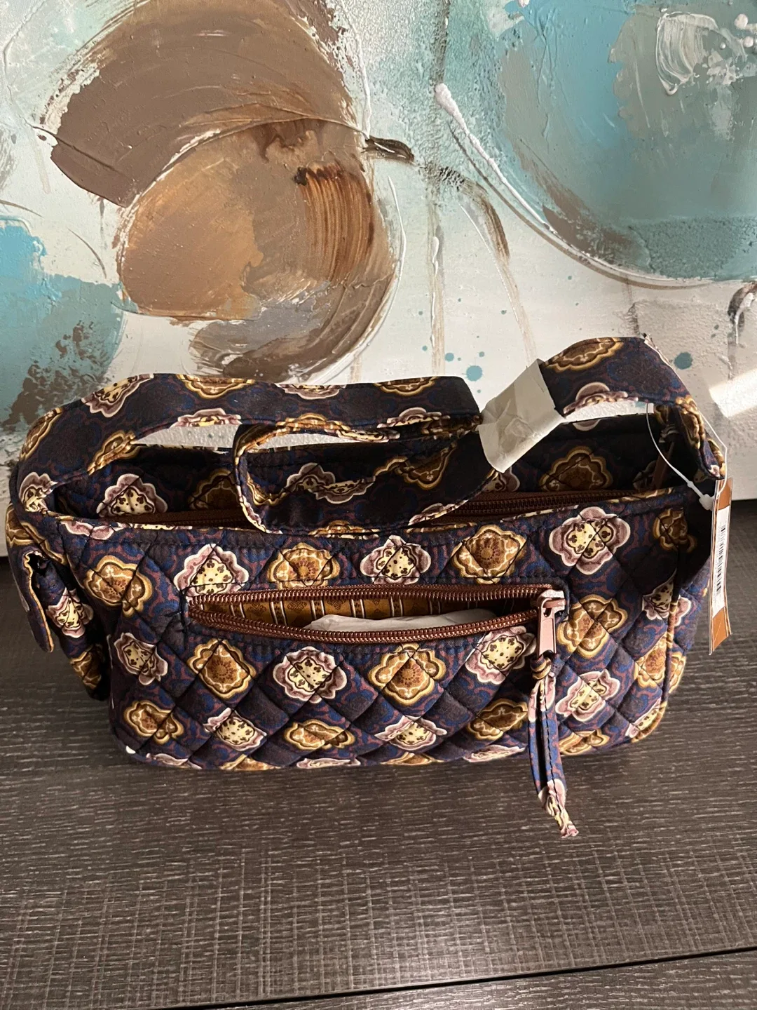 MAGGIB Brand New French Country Mini Hobo Bag - Navy Mosaic image indicator(5)