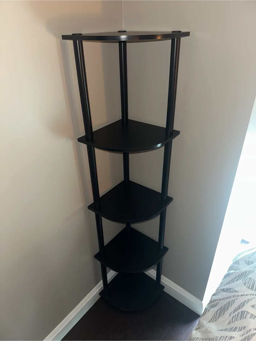 Espresso Black Wooden Corner Shelf image indicator(2)