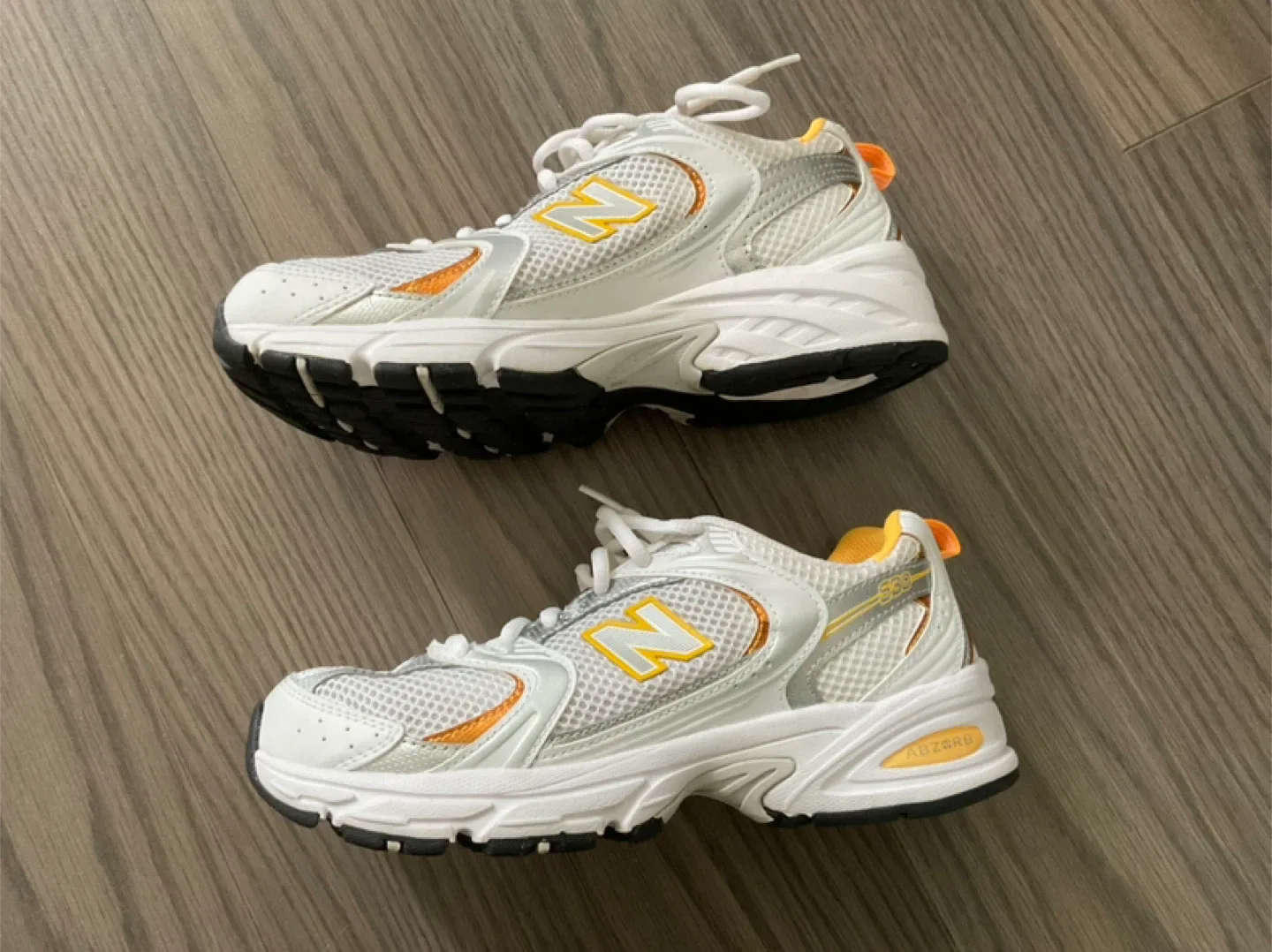 New Balance 530 White & Golden Yellow Sneakers image indicator(3)