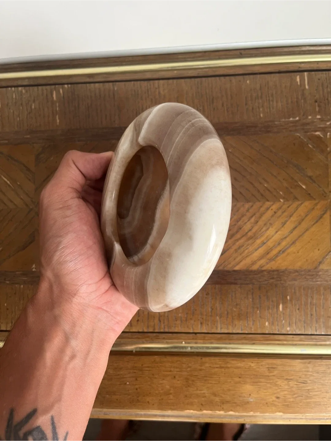 Onyx Ashtray in Carmel Swirls / Final Price! image indicator(7)