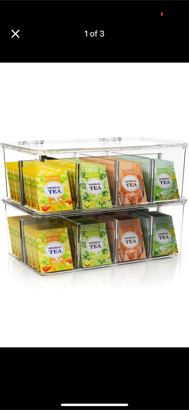 Clear Acrylic Tea Bag Organizer