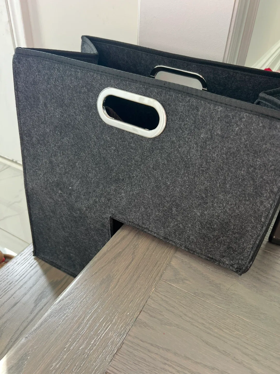 Foldable Felt Storage Bins - Grey thumbnail