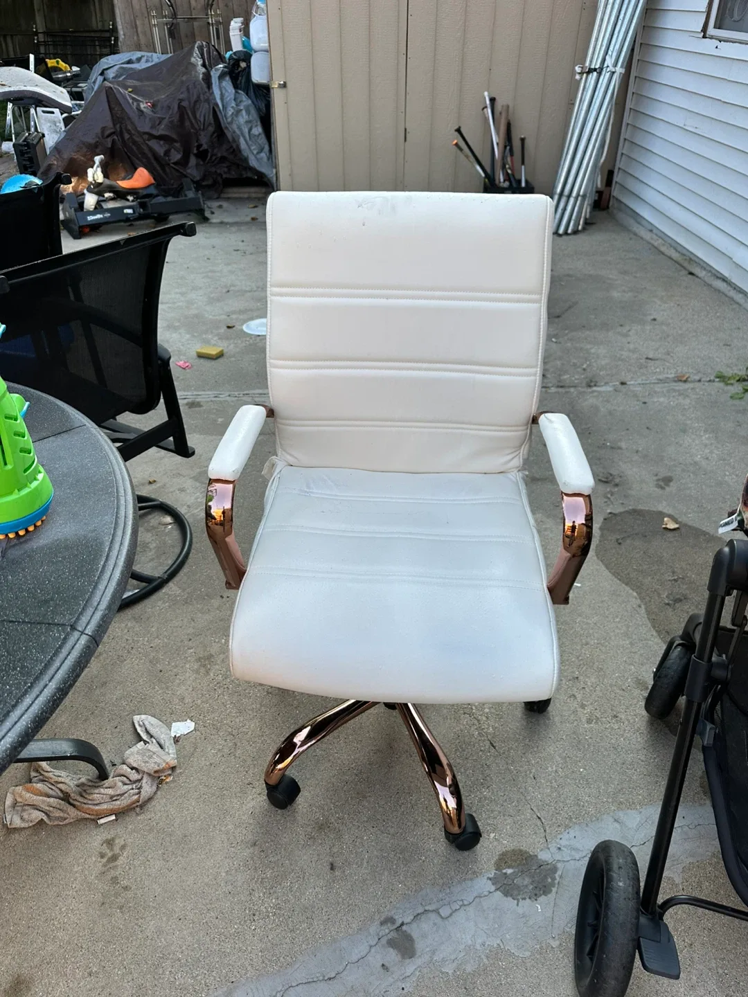 White & Rose Gold Office Chair thumbnail