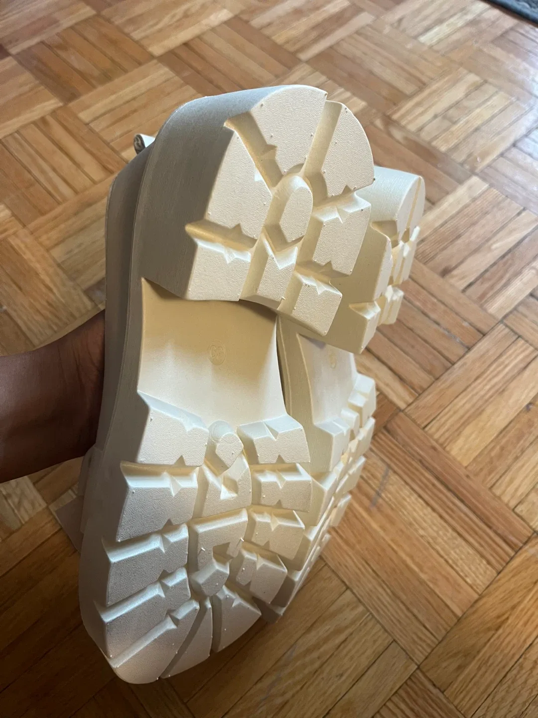 Cream Platform Loafers with Bow & Pearl Detail image indicator(4)