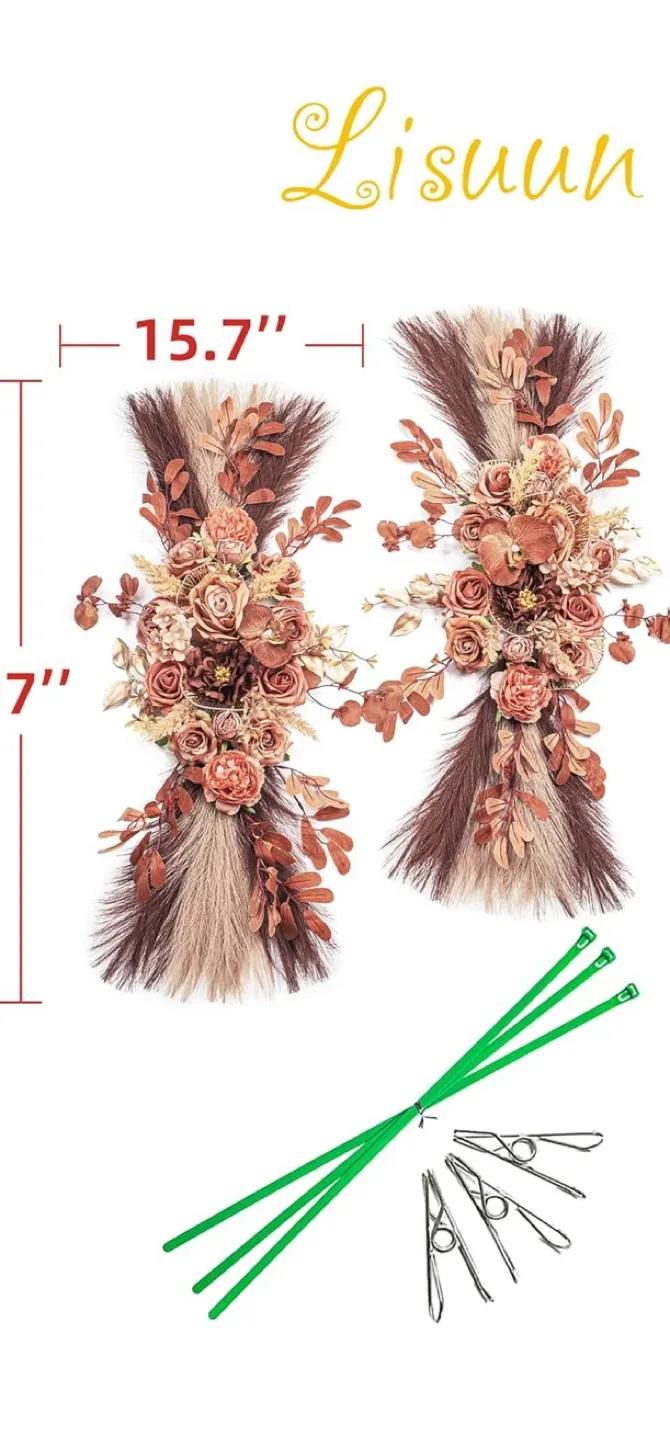 Lisuun Wedding Arch Flowers - Light Coffee & Dark Coffee image indicator(2)