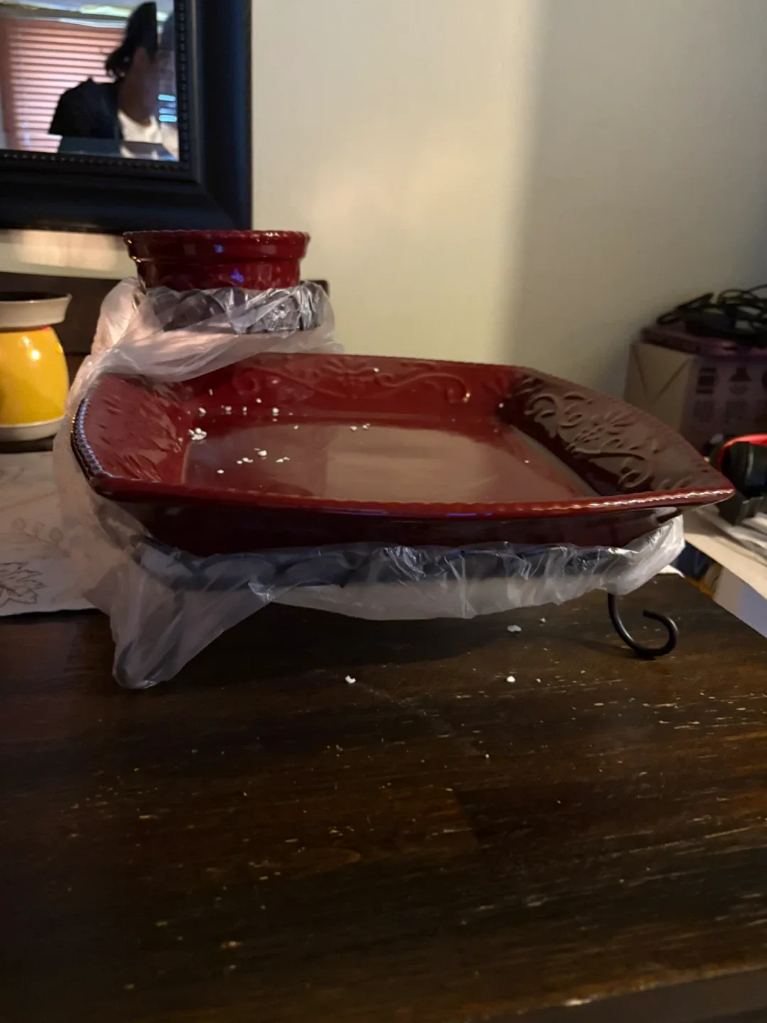 Red Serving Dish with Bowl image indicator(4)