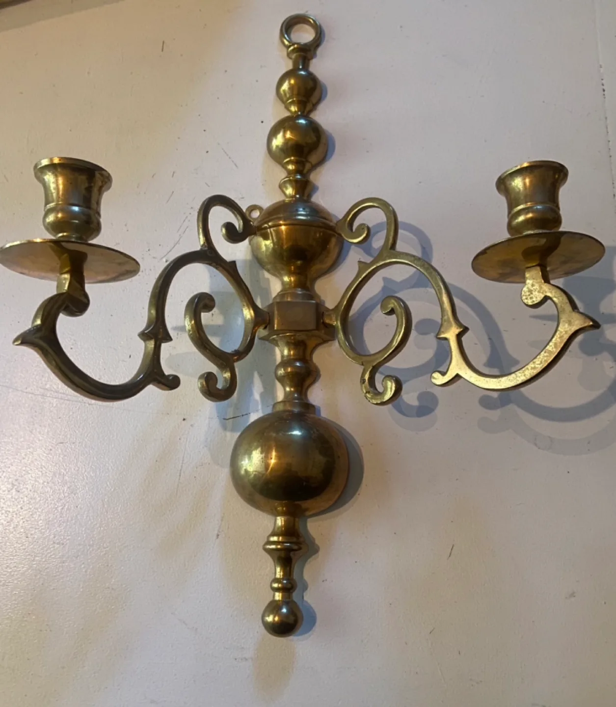 Vintage Brass Candle Wall Sconces - Set of 2 image indicator(4)