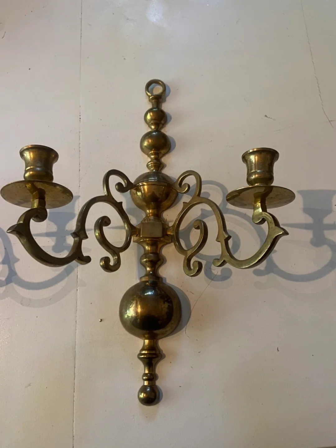 Vintage Brass Candle Wall Sconces - Set of 2 image indicator(3)