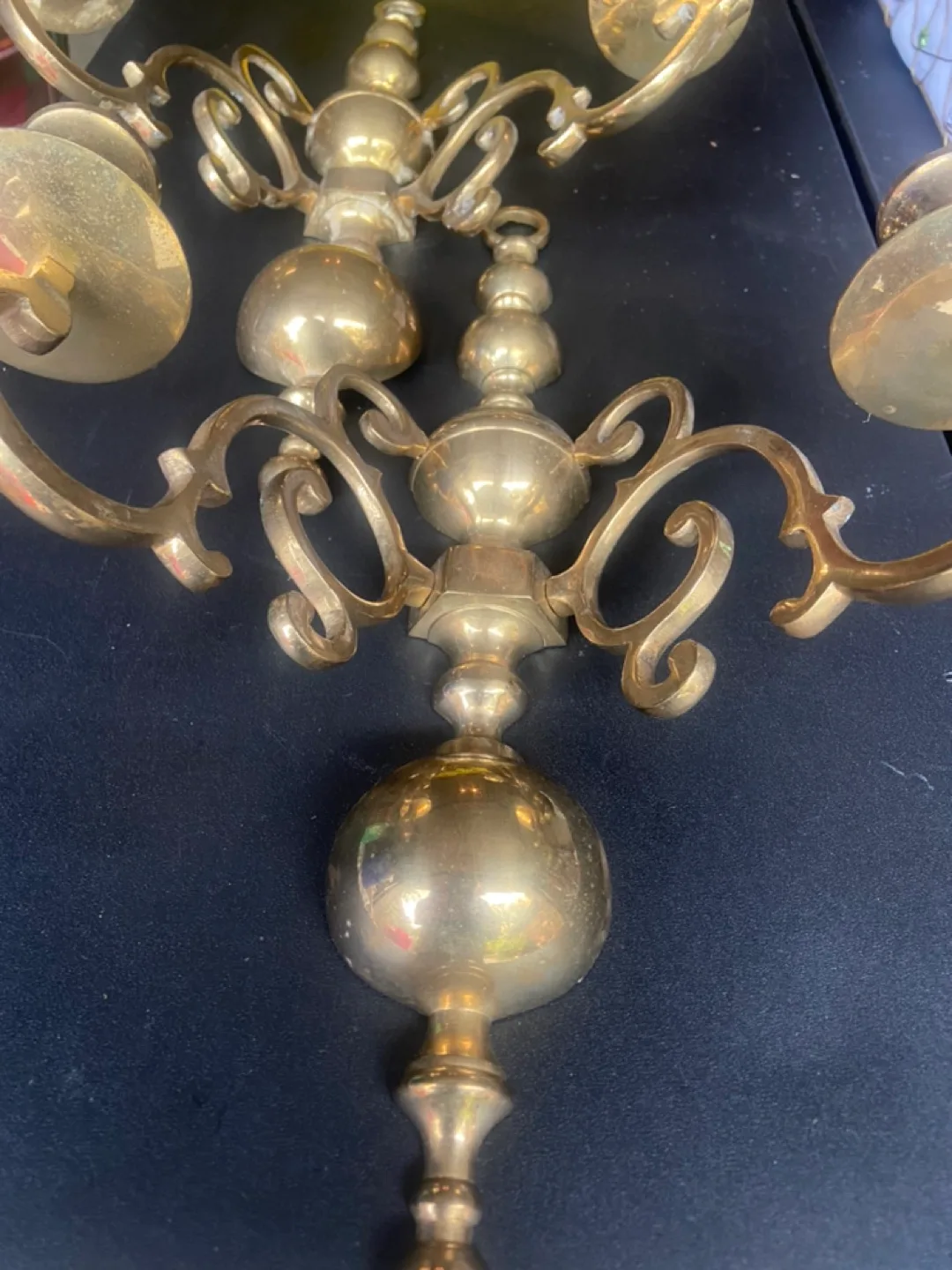 Vintage Brass Candle Wall Sconces - Set of 2 image indicator(2)