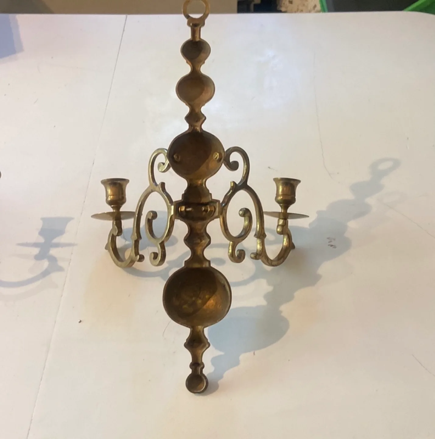 Vintage Brass Candle Wall Sconces - Set of 2 image indicator(6)