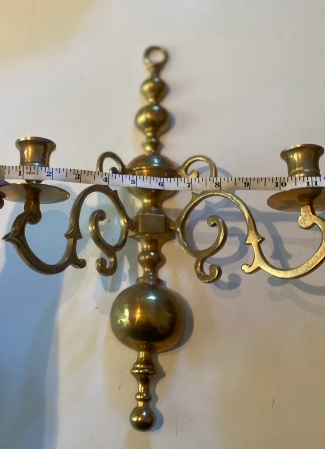 Vintage Brass Candle Wall Sconces - Set of 2 image indicator(7)