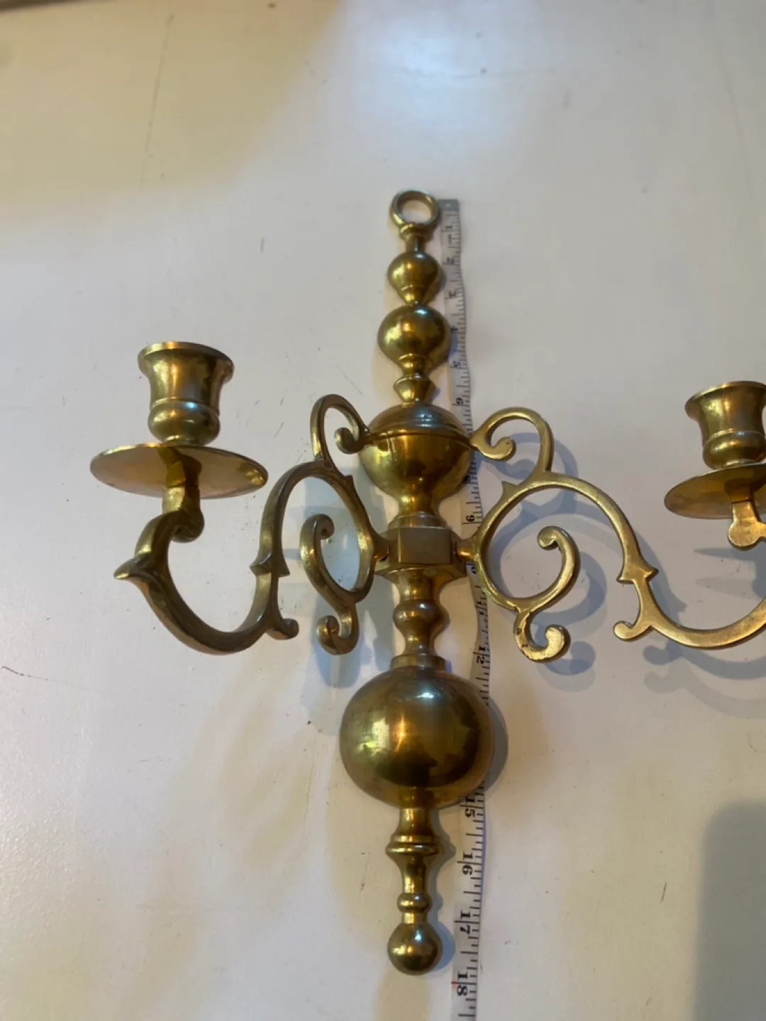 Vintage Brass Candle Wall Sconces - Set of 2 image indicator(8)