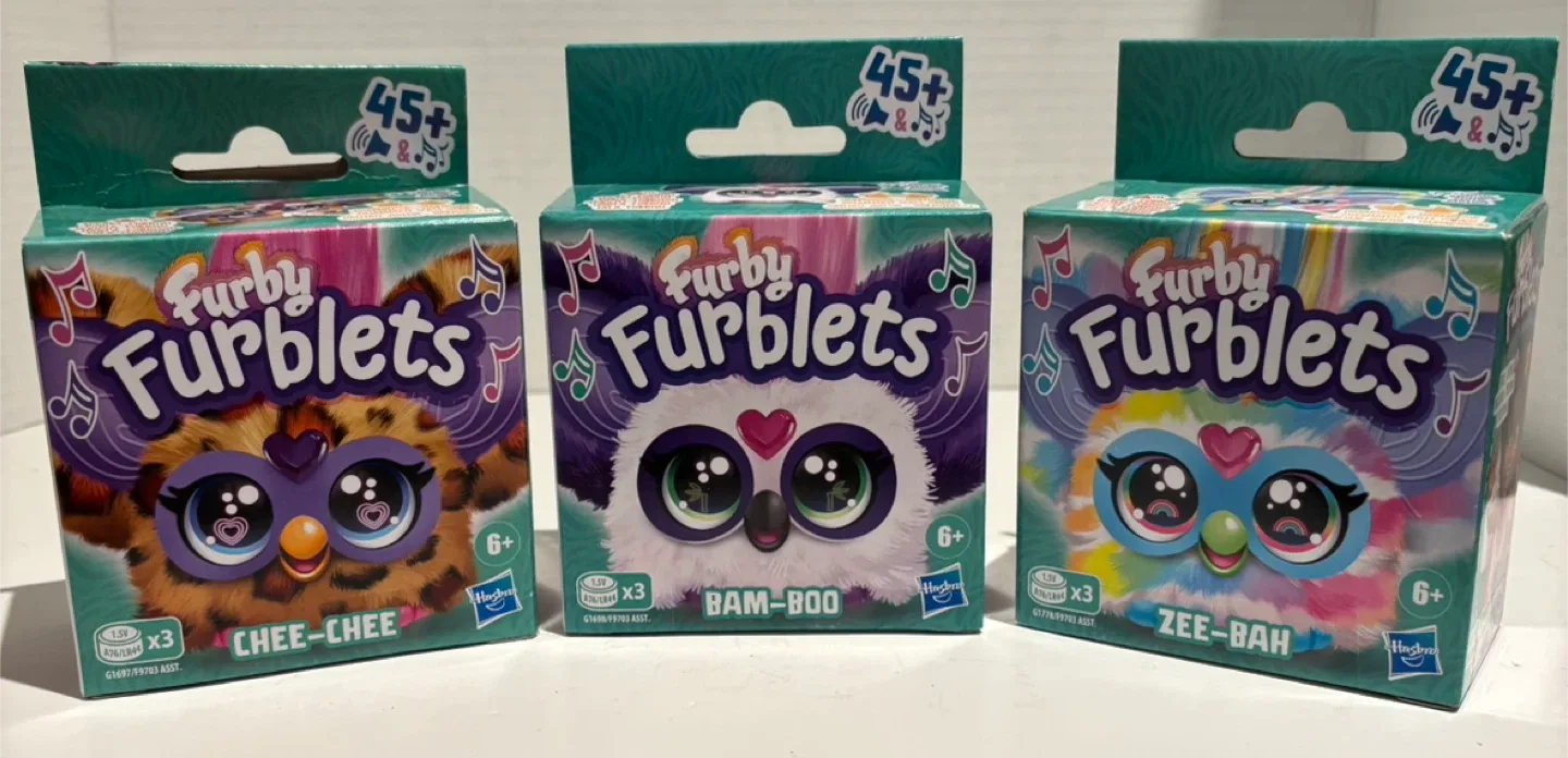 3 New Furby Furblets - Chee-Chee, Bam-Boo, Zee-Bah thumbnail