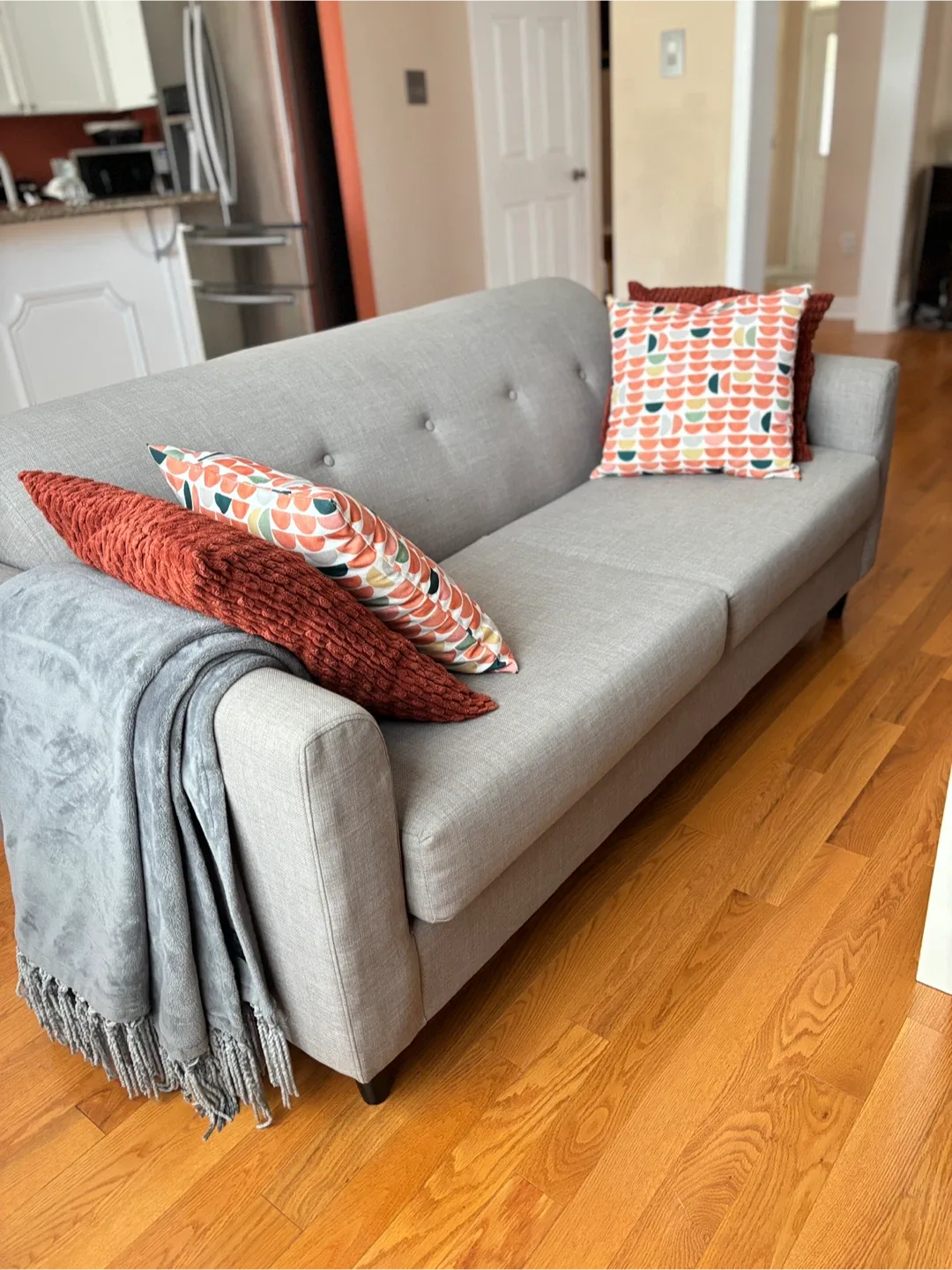 Light Grey Loveseat Sofa thumbnail