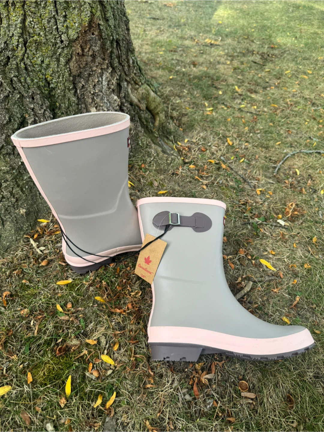 New Canadian Tire Grey Rain Boots - Size 9 - photo 2