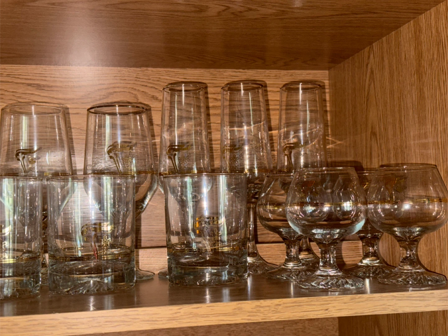 Set of Vintage Calgary Olympics Glasses 22k gold rimmed - photo 2