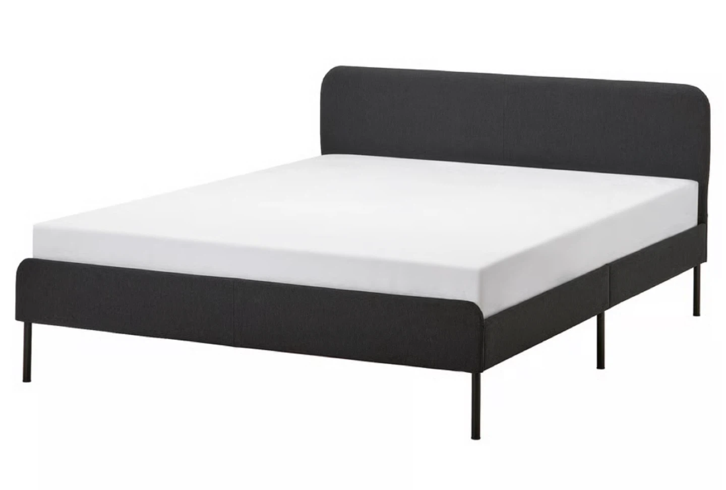 IKEA HAUGSVAR / SLATTUM Queen Bed Frame - Charcoal - photo 2