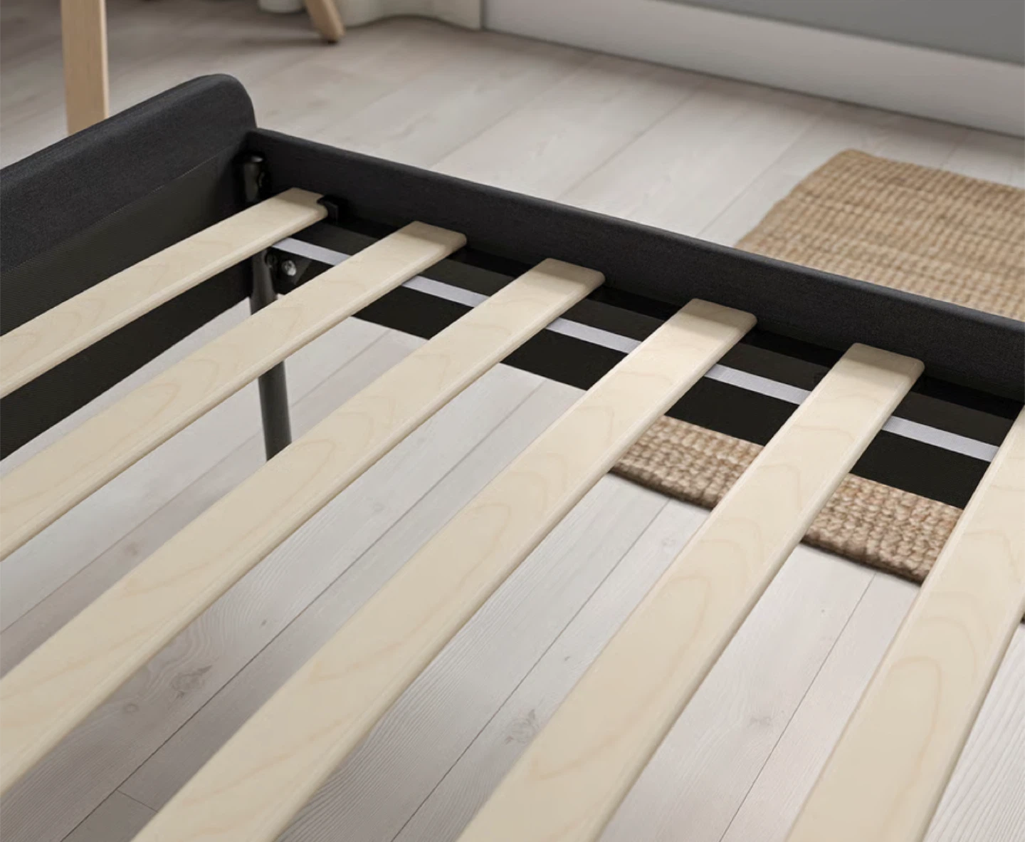 IKEA HAUGSVAR / SLATTUM Queen Bed Frame - Charcoal - photo 3