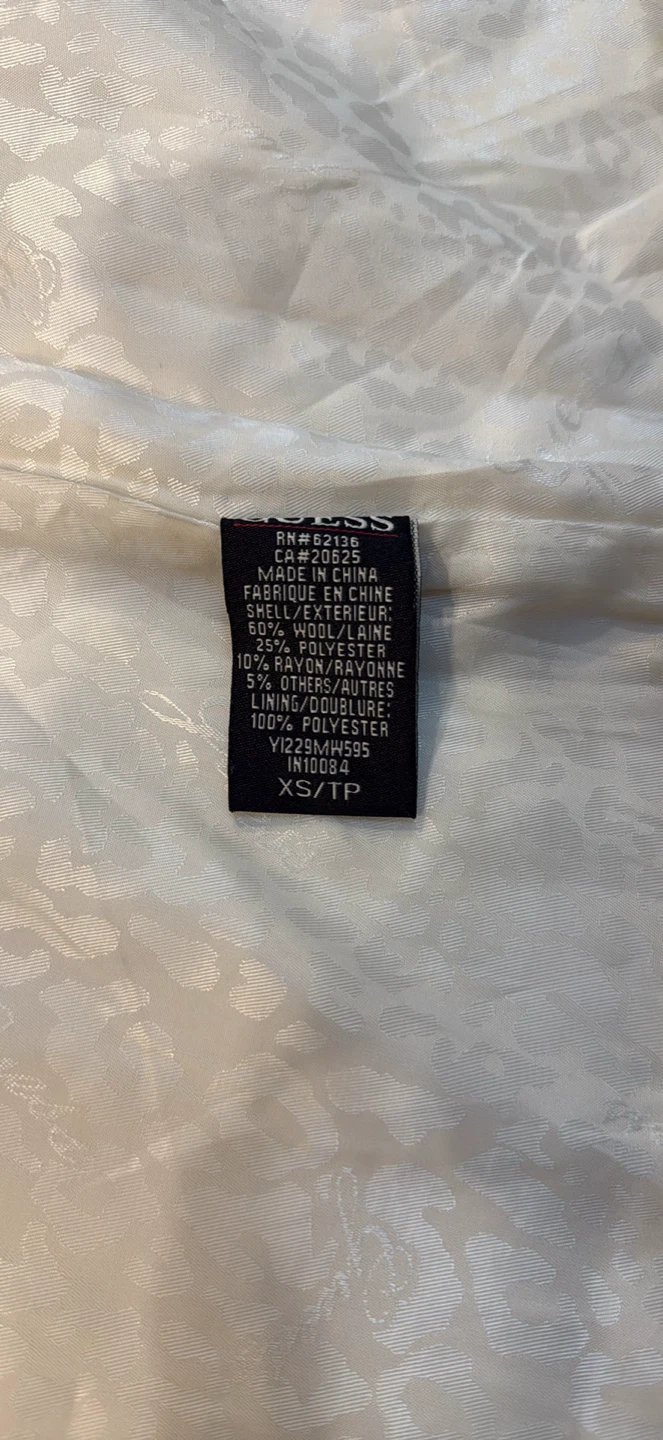 Guess White Wool Blend Coat - Size XS - photo 5