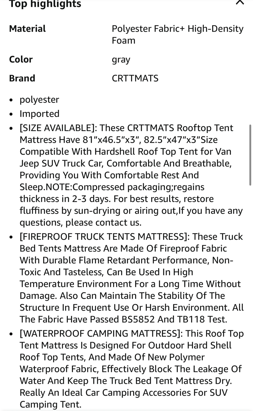 Rooftop Tent Mattress - Gray - photo 3