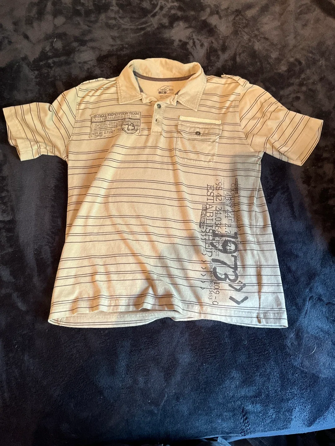 Cherokee Boys Striped Polo Shirt - Size 18 boys thumbnail