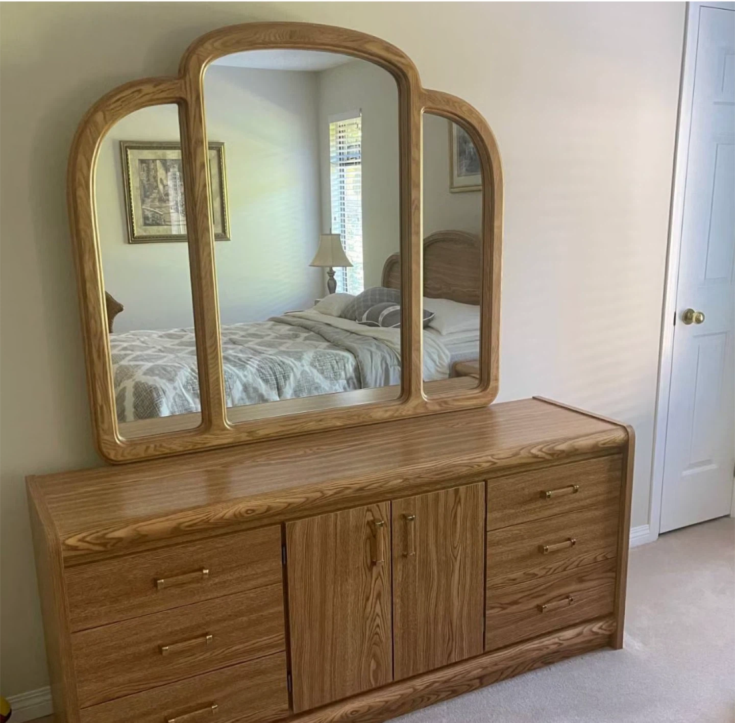 Solid Wood Black Dresser with Mirror