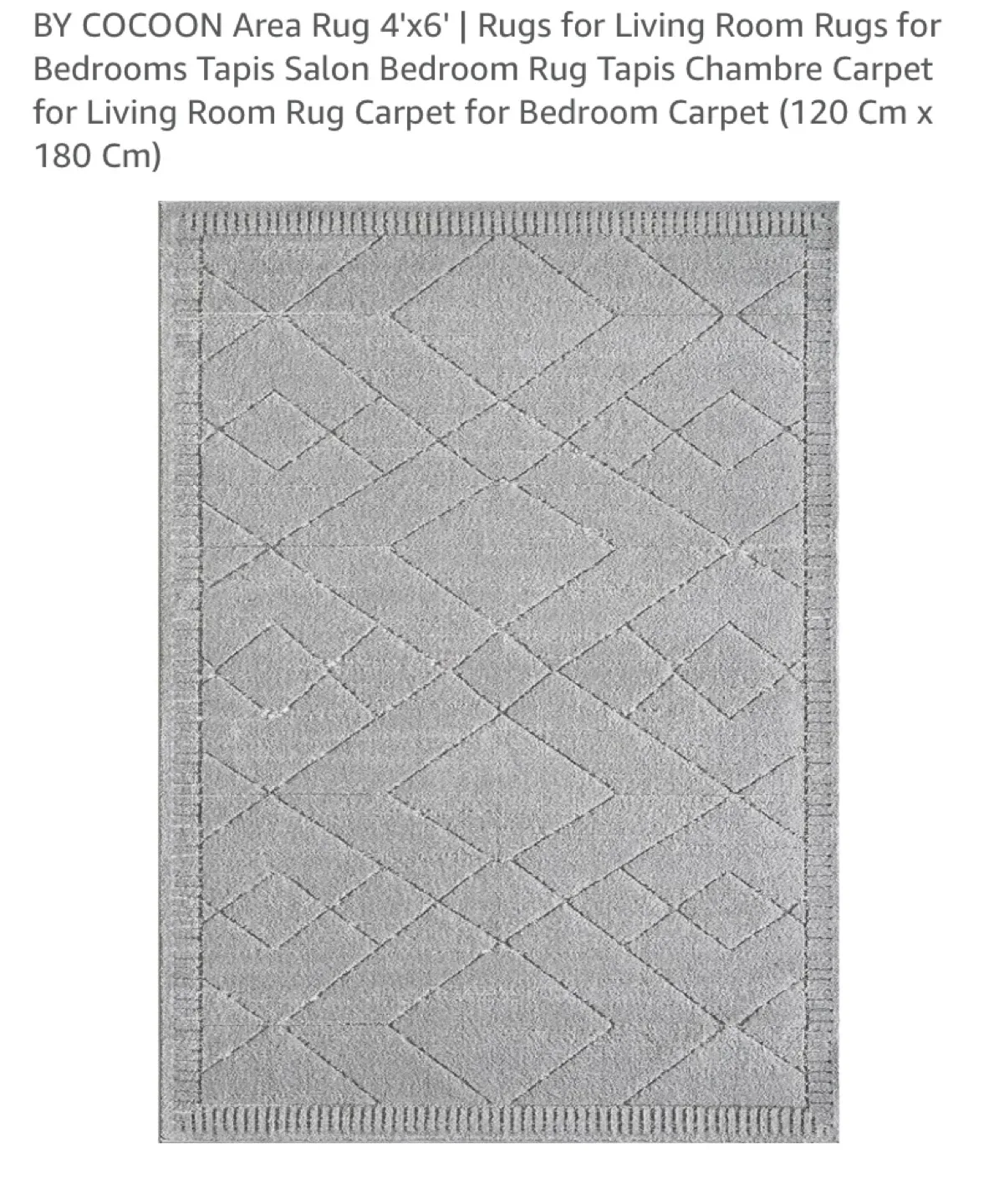 New 4’x6’ Grey Area Rug thumbnail