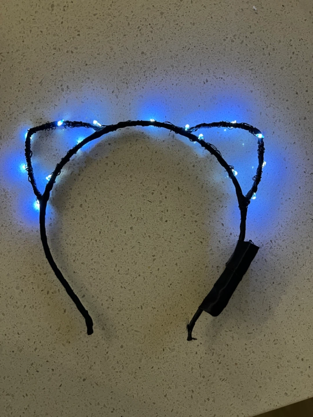 Cat Ear Headband with Blue LED Lights