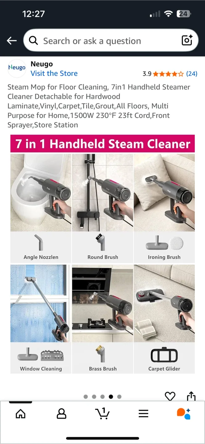 Neugo 7-in-1 Handheld Steam Mop image indicator(4)