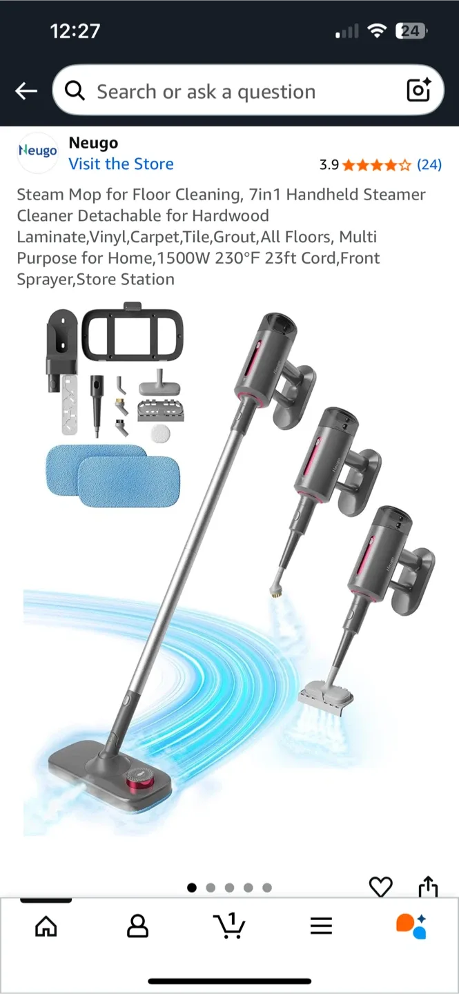 Neugo 7-in-1 Handheld Steam Mop