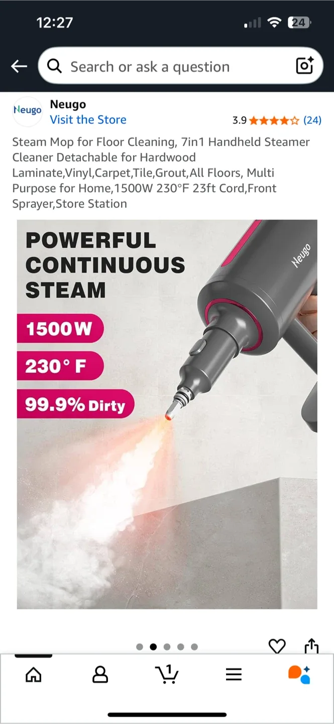 Neugo 7-in-1 Handheld Steam Mop image indicator(2)