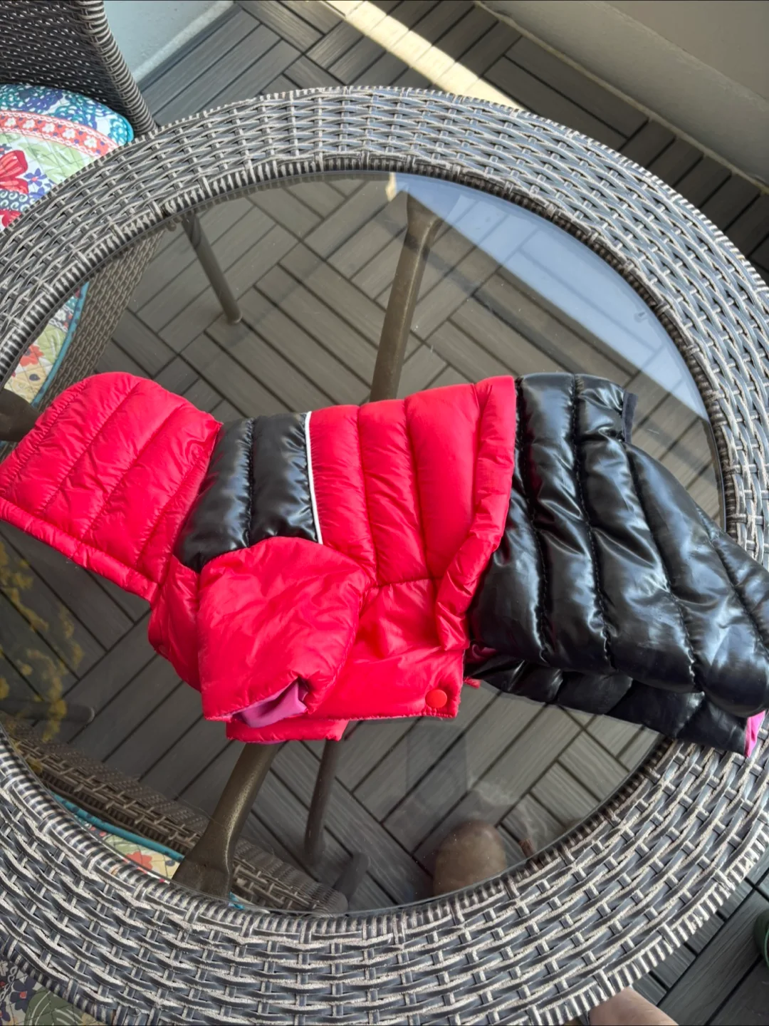 The Nobth Face Red & Black dog Puffer Dog Coat image indicator(3)