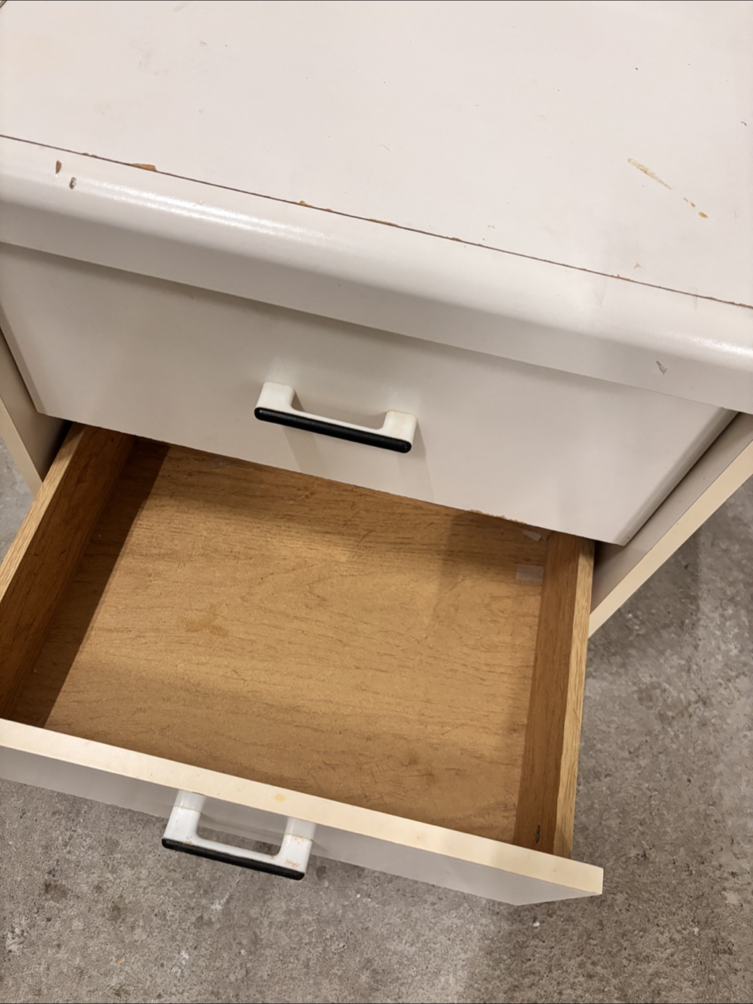 White Bedside Table with Two Drawers - photo 2