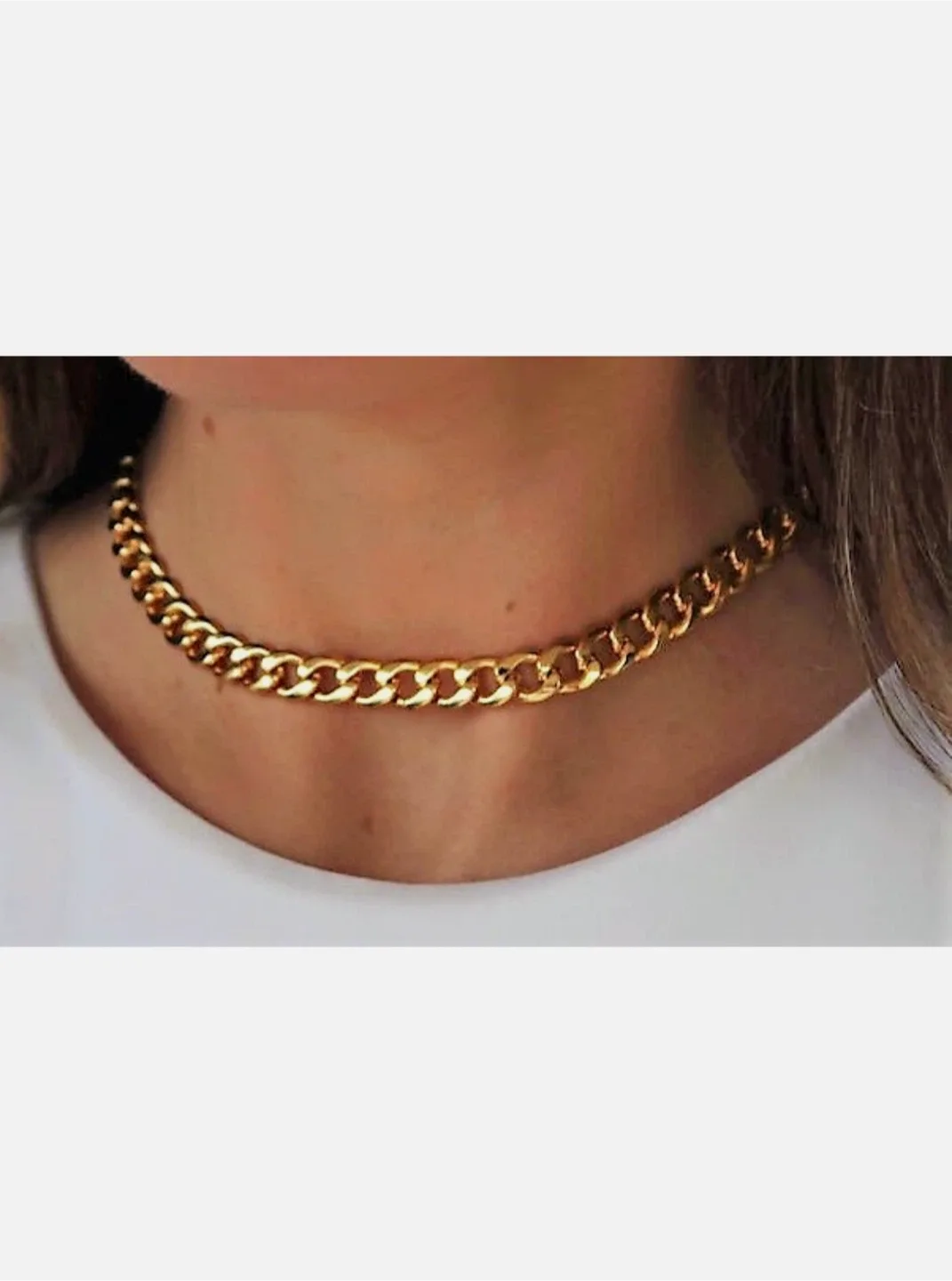Gold-tone Chain Link Necklace thumbnail