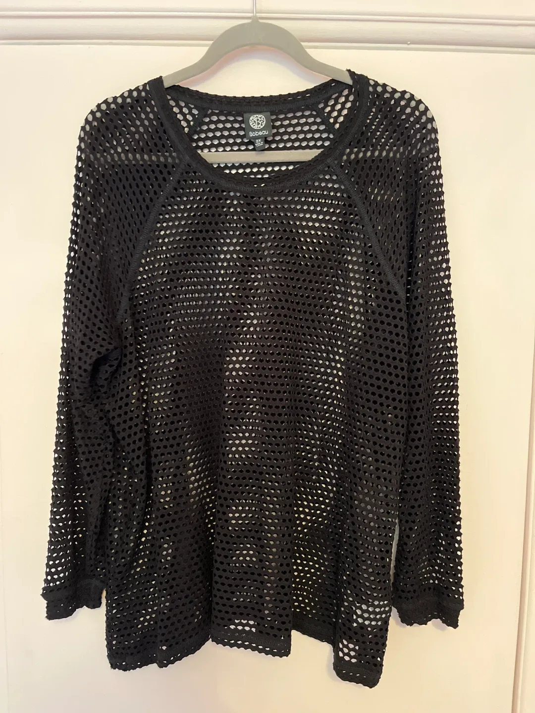 Bobeau Black Fishnet Top - Size 2X thumbnail