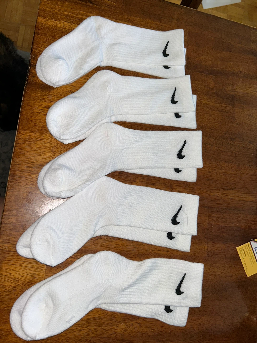 5 pairs Kids Nike White Socks NEW size 5-6