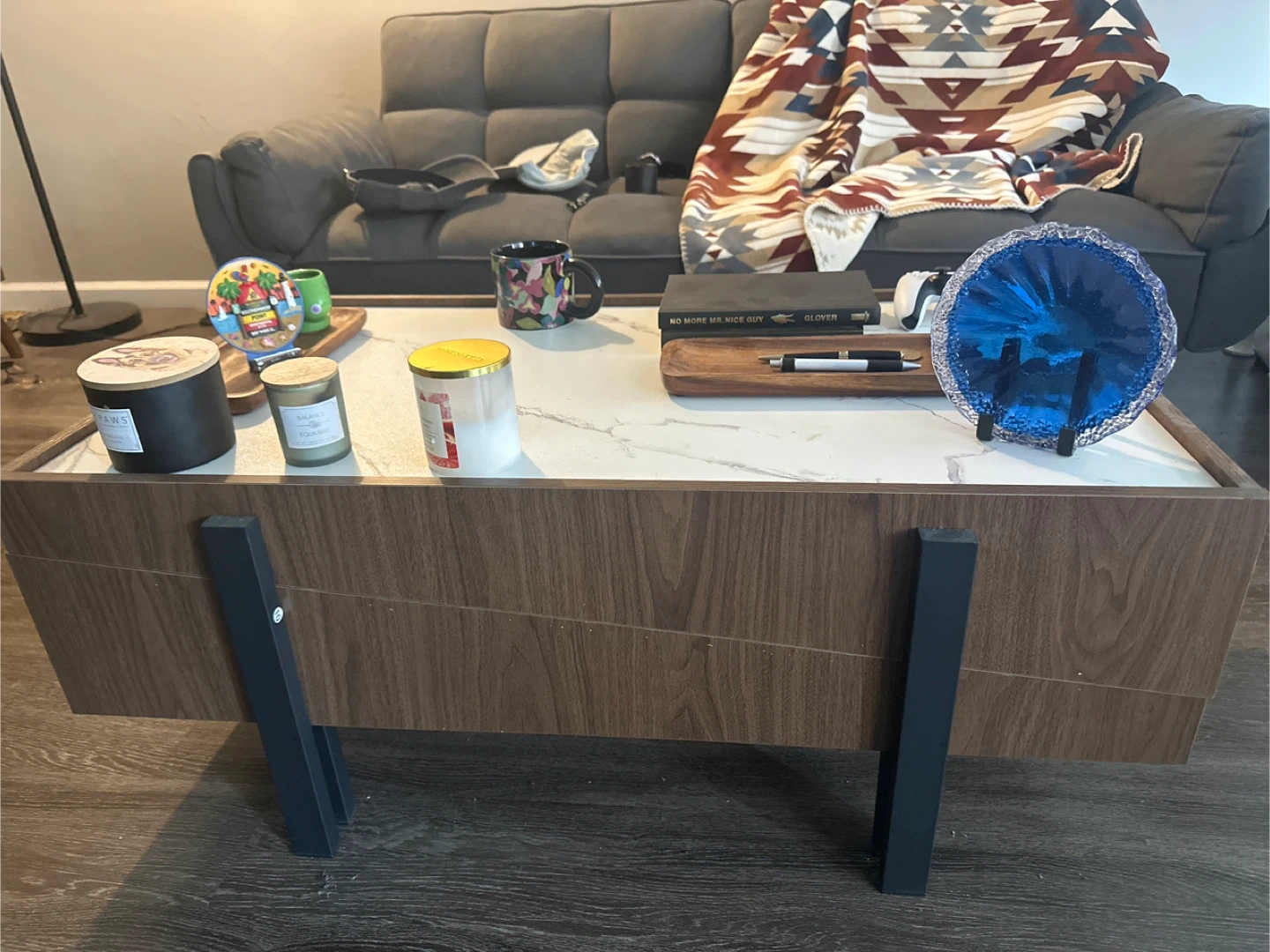 Coffee Table with Marble Top