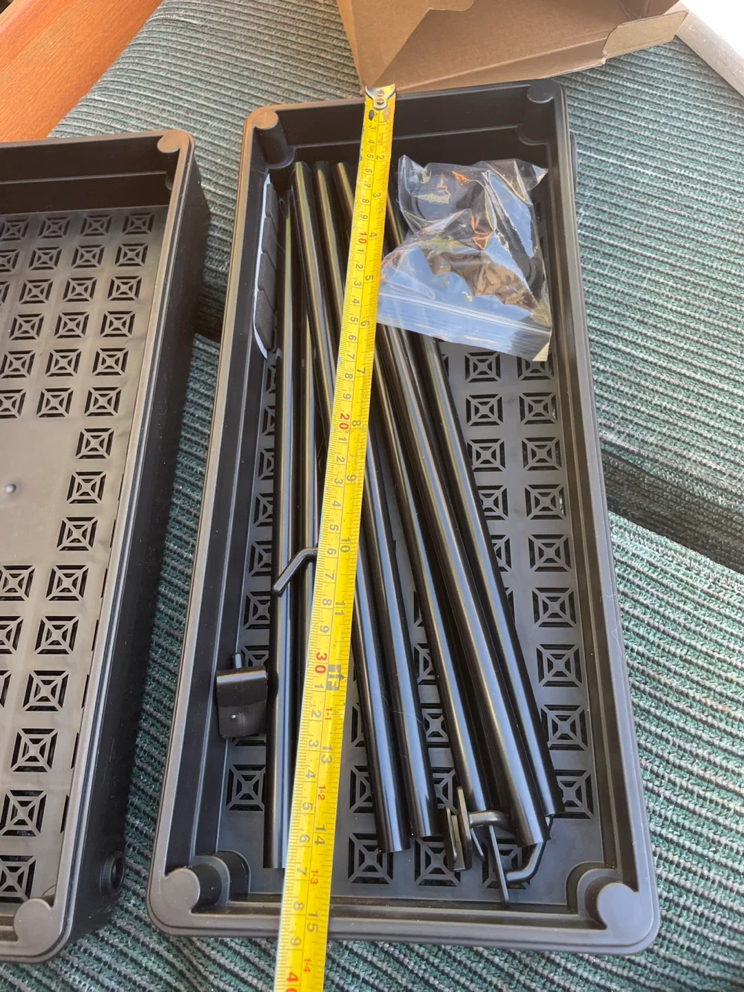 Black Plastic Storage Shelf with Legs thumbnail