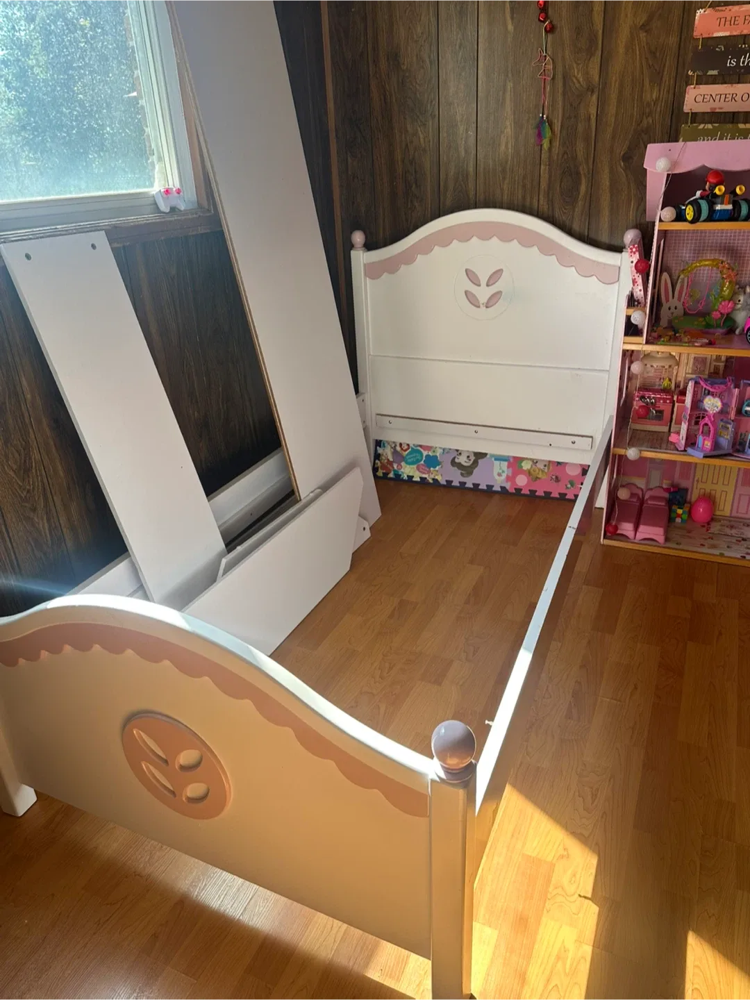 Kids White & Pink Bed Frame with Mattress image indicator(3)