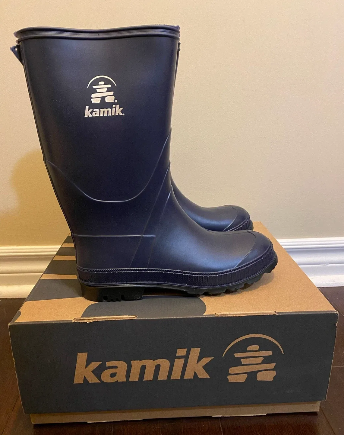 Kamik Navy Blue Rain Boots, with Box thumbnail